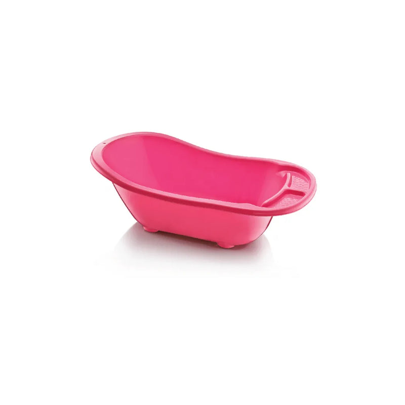 Plastic Baby Bath With Drain Assorted Colours