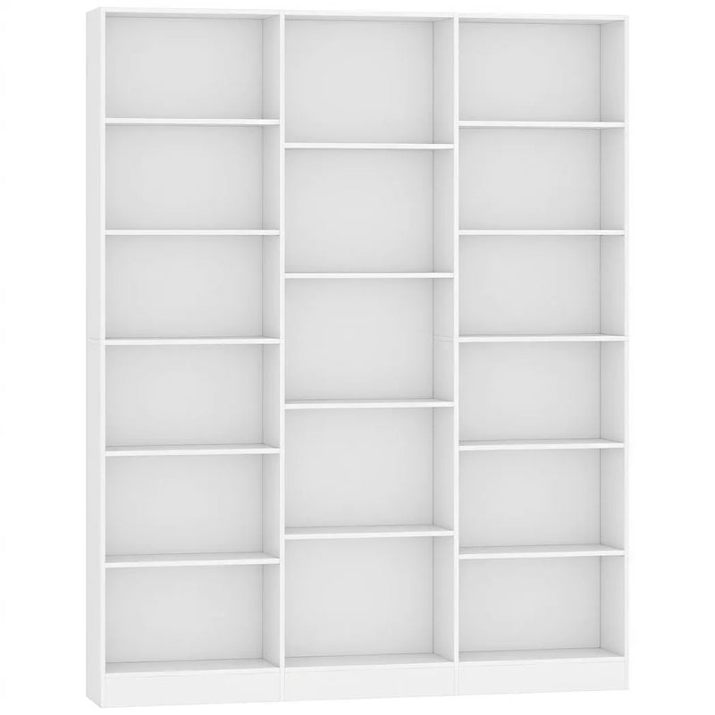 HOMCOM Bookcase with Open Storage, 6-Tier Bookshelf with Anti-Tipping Hardware, White