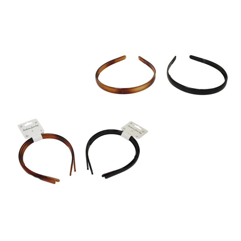 Girls Fancy Stylish Hair Head Band Plain Design Pack Of 2 Assorted Colours