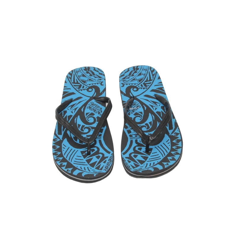 Blue Black Plam Tree Theme Beach Pool Flip Flops