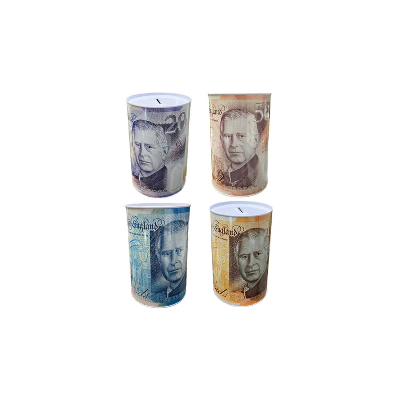 Small King Charles Pound Note Money Tin