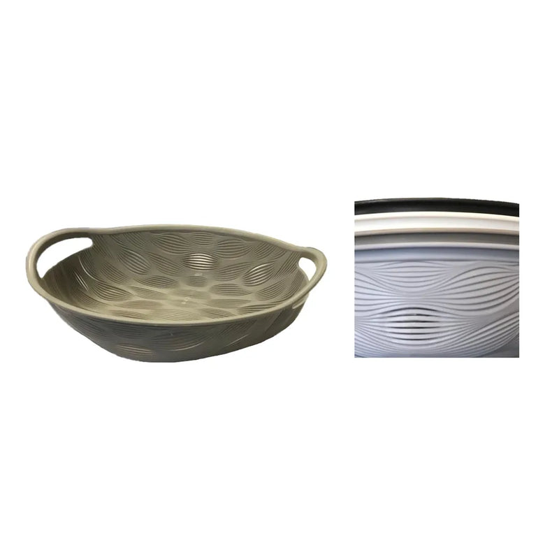 Plastic Oval Fruit Bowl With Handles Assorted Colours