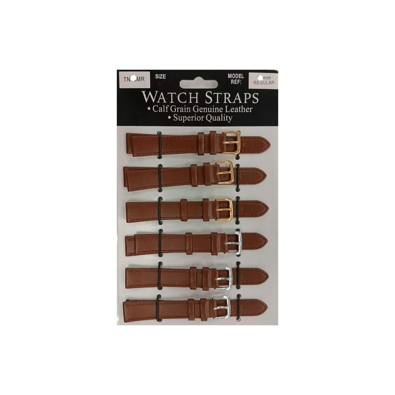 TNMR Tan calf regular watch straps card of 6