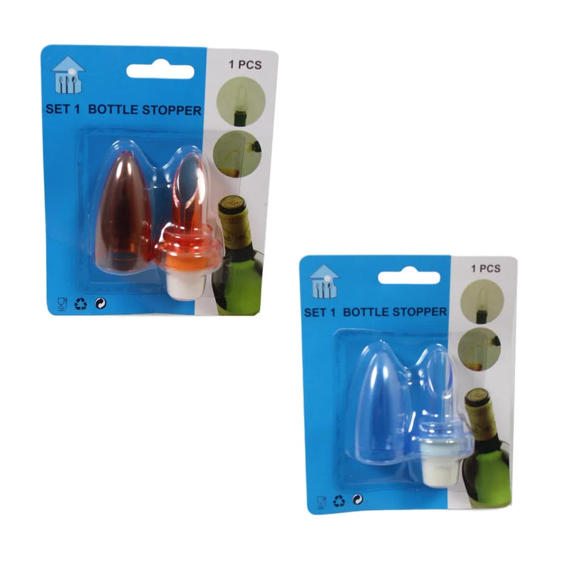 Plastic Oil Vinegar Wine Bottle Stopper Pourer Spout With Lid Assorted Colours