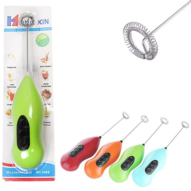 Hand Stirrer Coffee Milk Frother Stirrer Battery Operated Assorted Colours