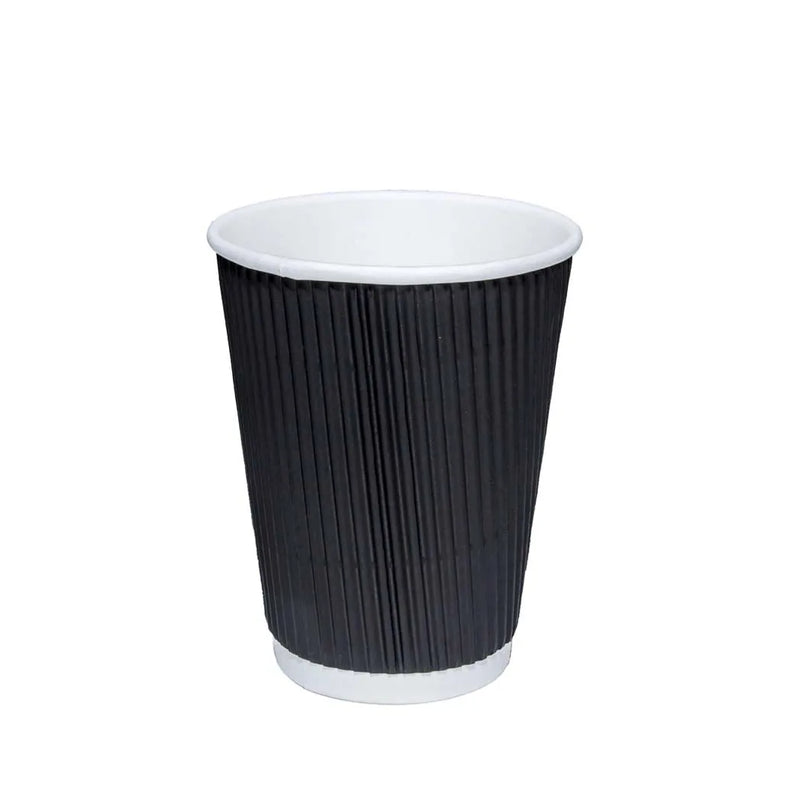 Black Ripple Paper Cups 8Oz Pack Of 20