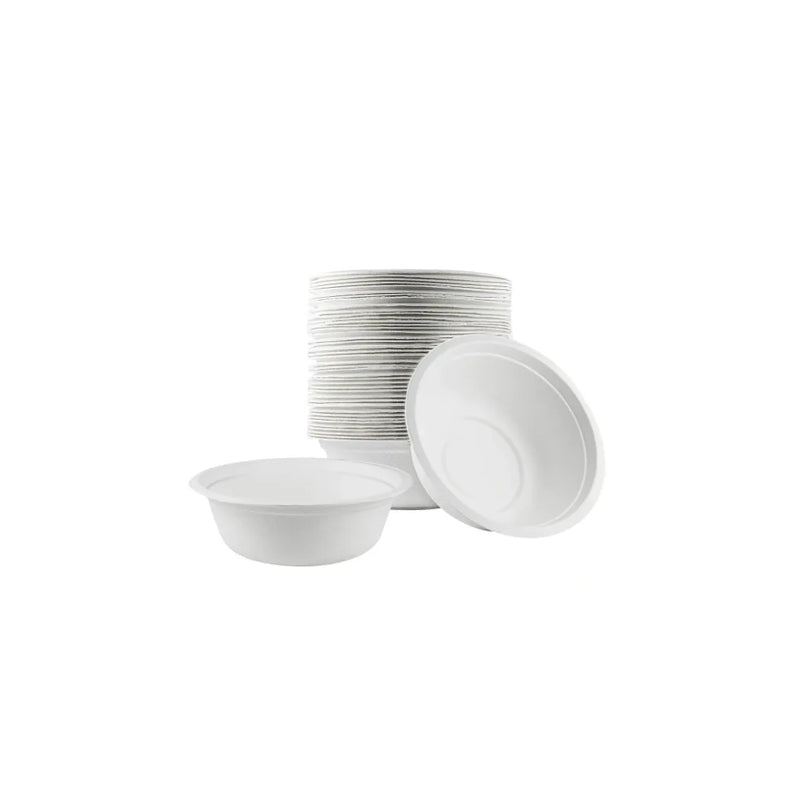 Disposable Compostable Eco Range Bagasse Sugarcane Bowls 6" 12Oz Pack Of 10