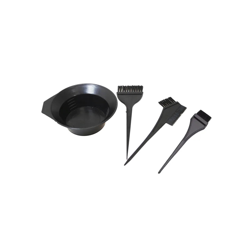 Plastic Hairdresser Hair Dye Colouring Brushes And Bowl Kit