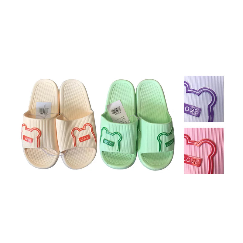 Women'S Slipper Shoes Slides With Bear Design Assorted Sizes And Colours