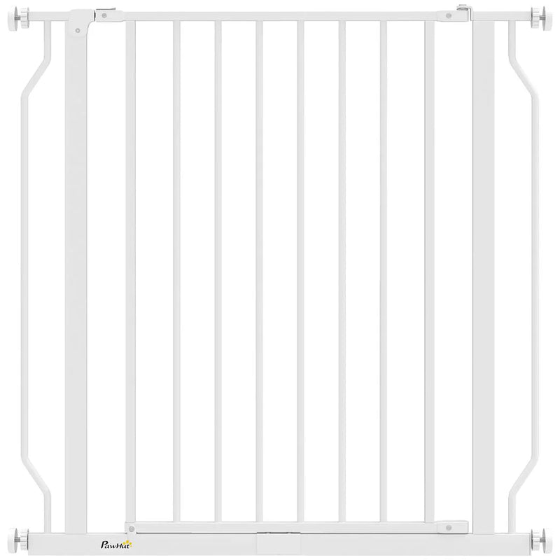 PawHut Extra Wide Dog Gate, with Door Pressure, for Doorways, Hallways, Staircases - White