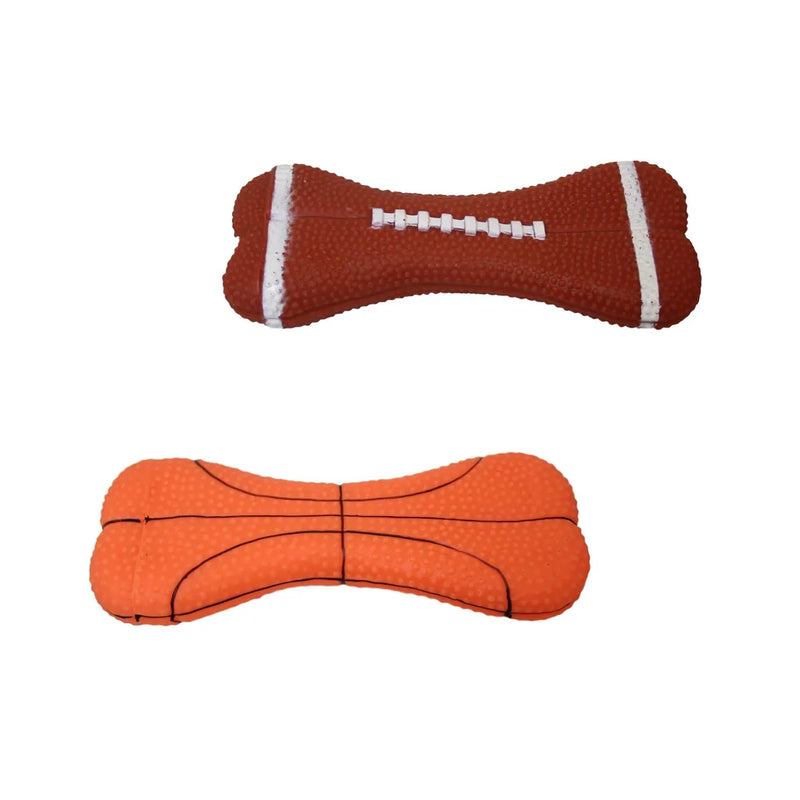 Pet Dog Toy Squeaky Bone With Basketball Rugby Design (Large Letter)