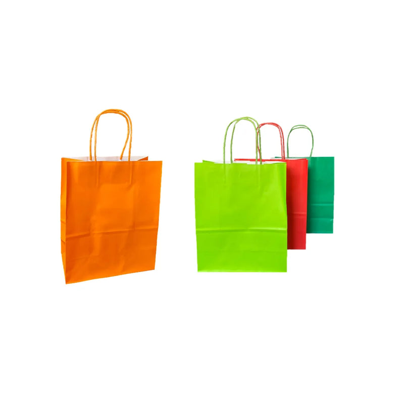 Solid Colour Paper Gift Bag Small Assorted Colours