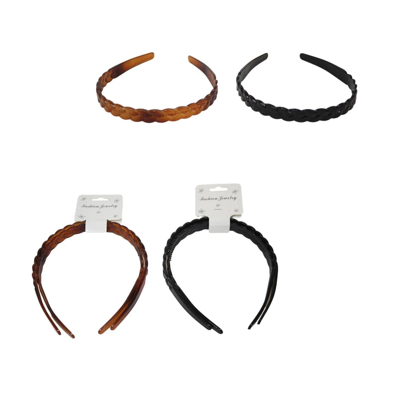 Girl'S Plastic Wavy Hair Head Band Pack Of 2 Assorted Colours