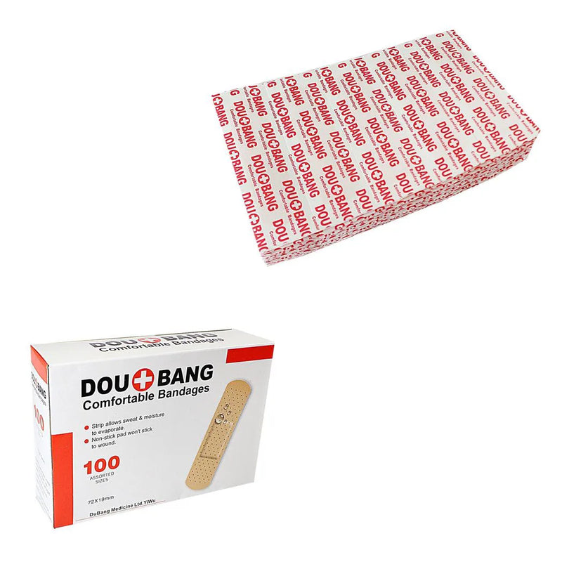 100 Pack Comfortable Bandages Assorted Sizes Sweat Proof