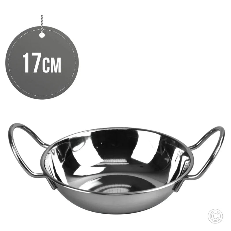 Stainless Steel Balti Curry Food Serving Dish With Handle 17cm