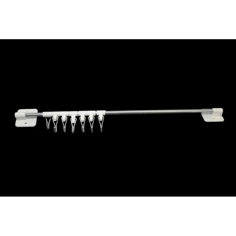 Suction Bathroom Kitchen Rail With Hooks Easy Storage Self Adhesive Rail 7 Hooks