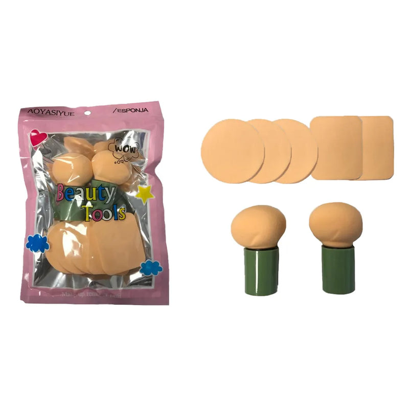 Assorted Make Up Powder Foundation Sponge Pack Of 7 Assorted Colours