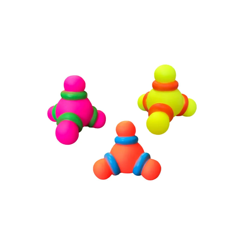 Pet Dog Toy Squeaky Atom Shaped Ball Assorted Colours