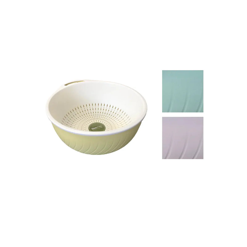 Round 2 Piece Colander Drainer Strainer Basket Assorted Colours