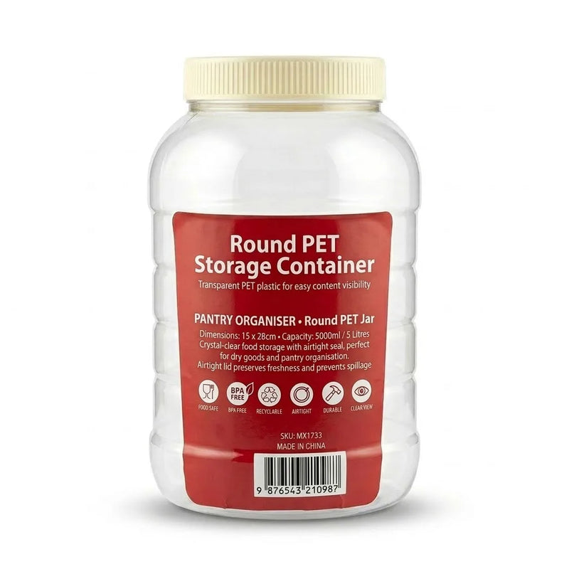 Round Pet Jar 5000Ml Storage Container