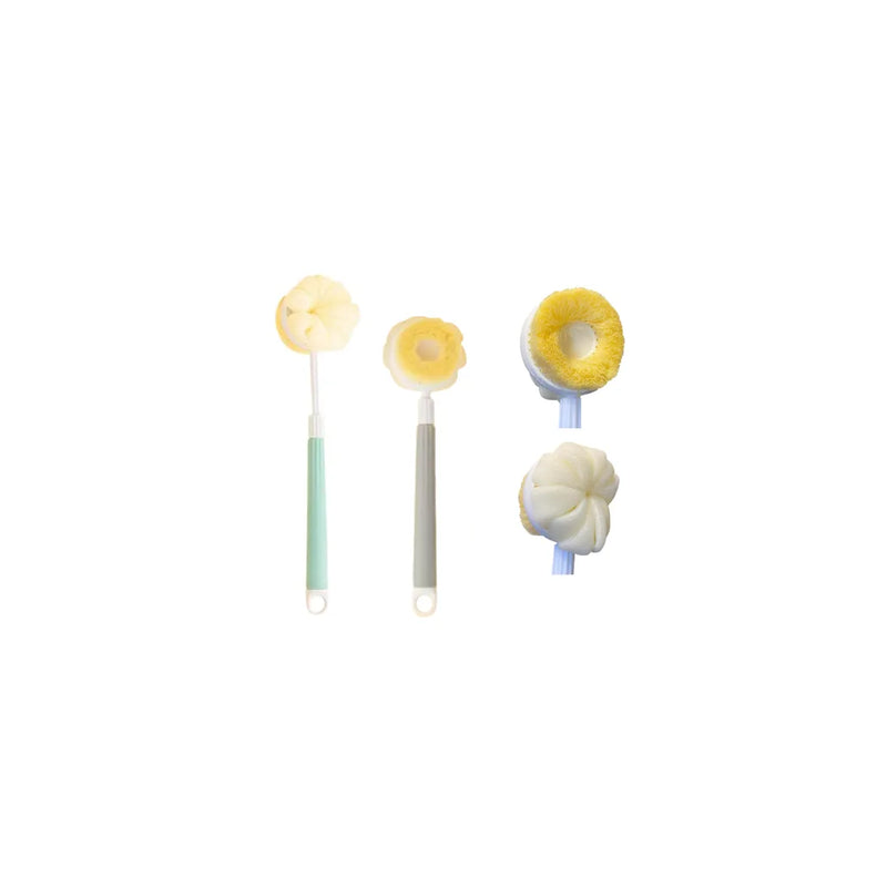 Double Sided Bath Shower Body Scrubbing Brush With E x tendable Handle 31 Assorted Colours