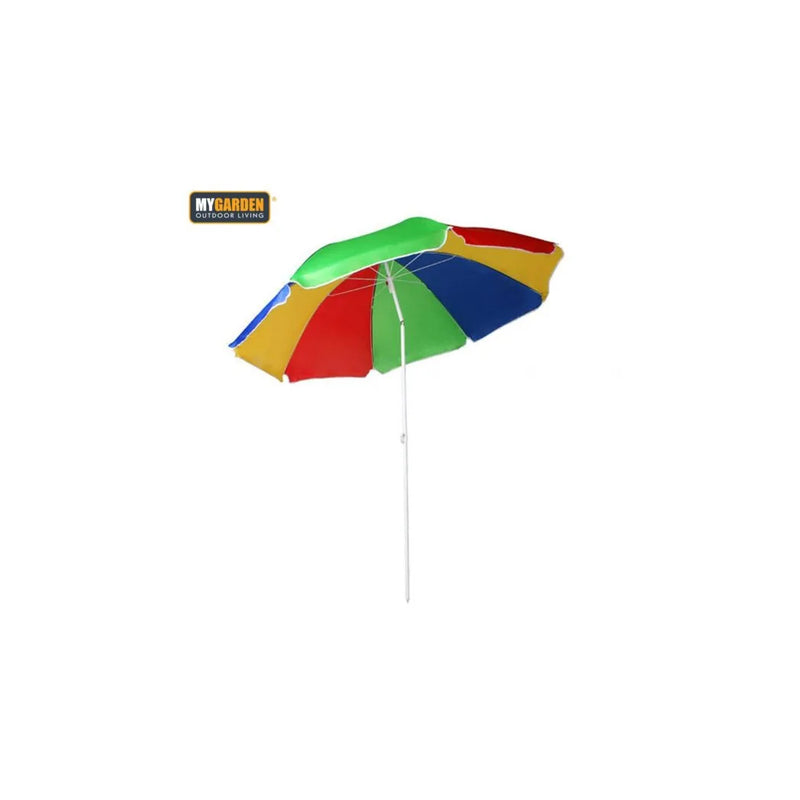 Beach Umbrella Parasol With Tilt Function Rainbow Colour