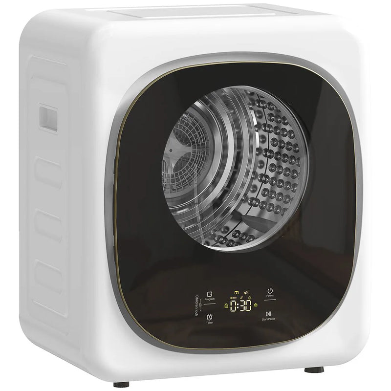 HOMCOM 4kg Vented Tumble Dryer with 5 Drying Mode, 800W Compact Freestanding Front Tumble Dryer White
