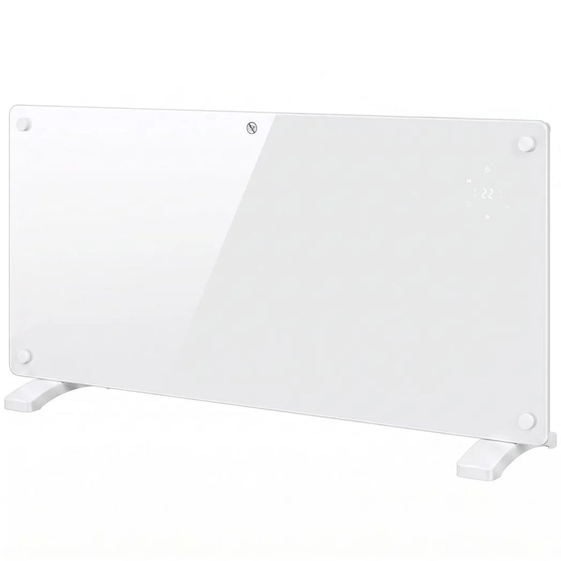 HOMCOM Smart Panel Heater Wall Mounted Freestanding, Electric Heater with Weekly Timer, Open Window & Anti-Frost, 2000W, White