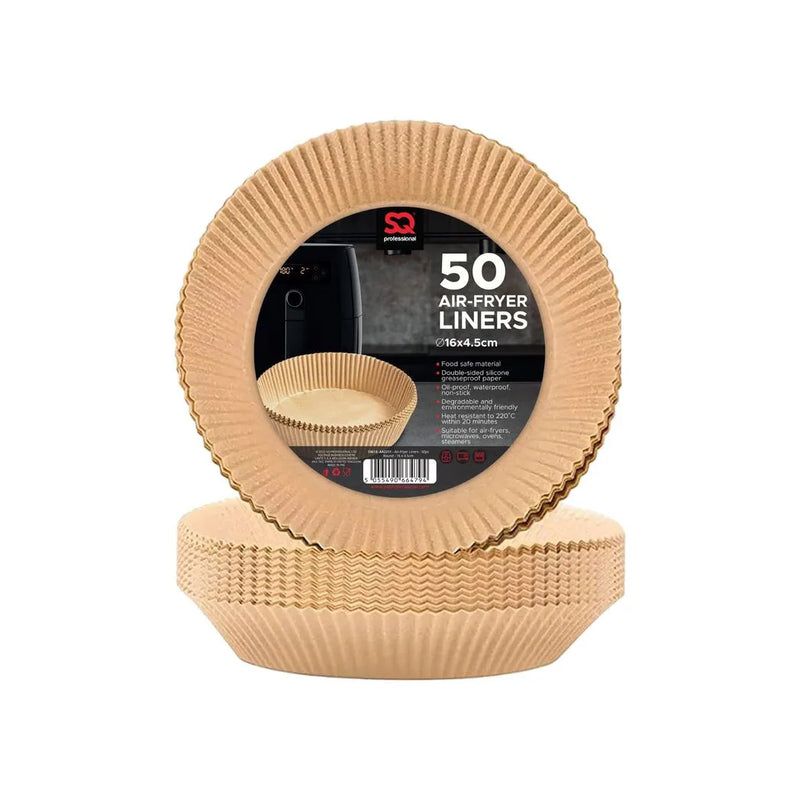 Sq Professional Kitchen Baking Brown Paper Air Fryer Liners Round 50 Piece
