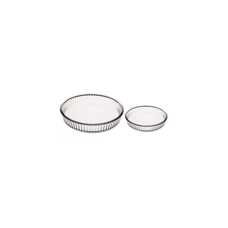 Pb Borcam Glass Round Pie Plan Dishes Set Of 2 32 (Parcel Plus Rate)