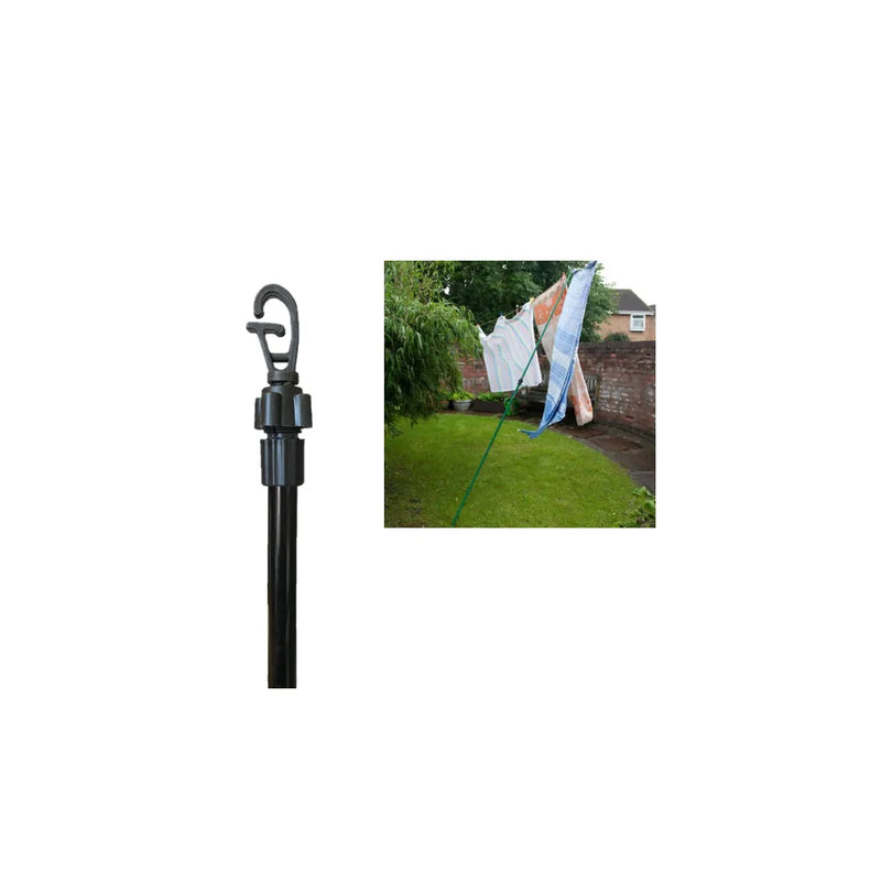 Metal E x tendable Garden Laundry Washing Line Prop Stick Assorted Colours
