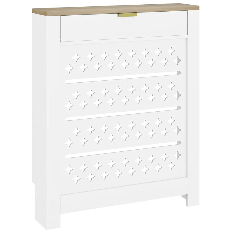 HOMCOM 78 x 19 cm Minimal Radiator Cover, with Drawer - White