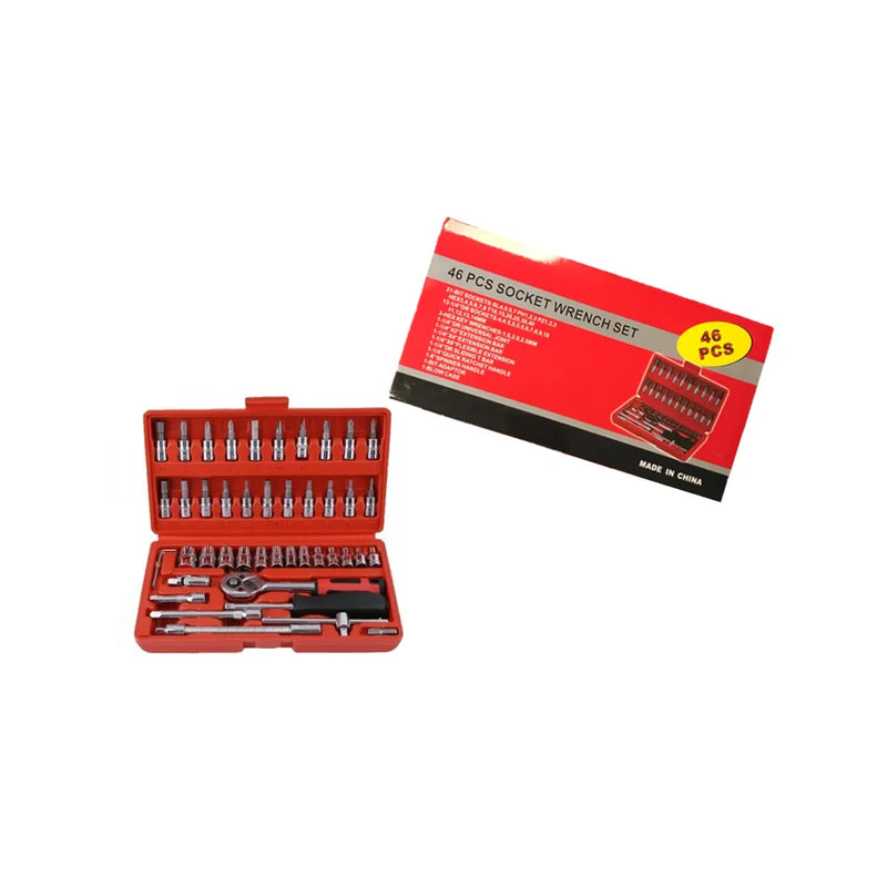 46 Pieces Metal Socket Wrench Set