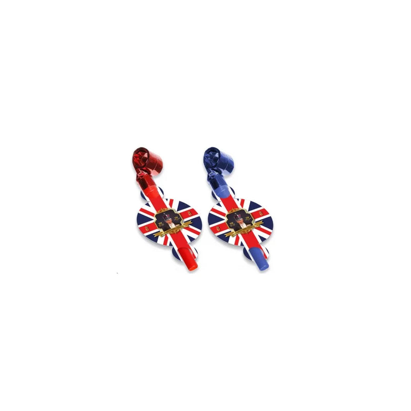 Coronation "His Majesty King Charles Iii" Blow Horns Pack Of 6 King Charles Iii Assorted Colours