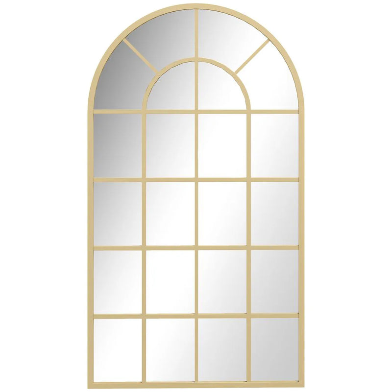 HOMCOM 110 x 65 cm Arched Decorative Wall Mirror for Bedroom Living Room, Modern Window Bathroom Mirror for Home Decor