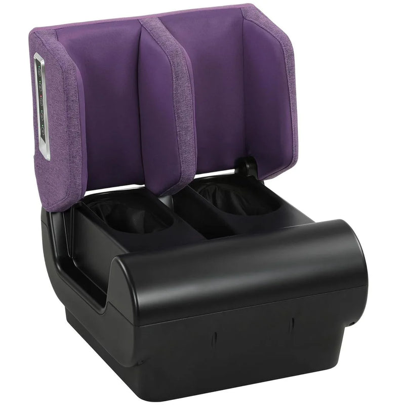 HOMCOM 2 in 1 Foot and Calf Massager with Heat, Air Compression, Timer, 3 Modes & Intensities, Purple and Black
