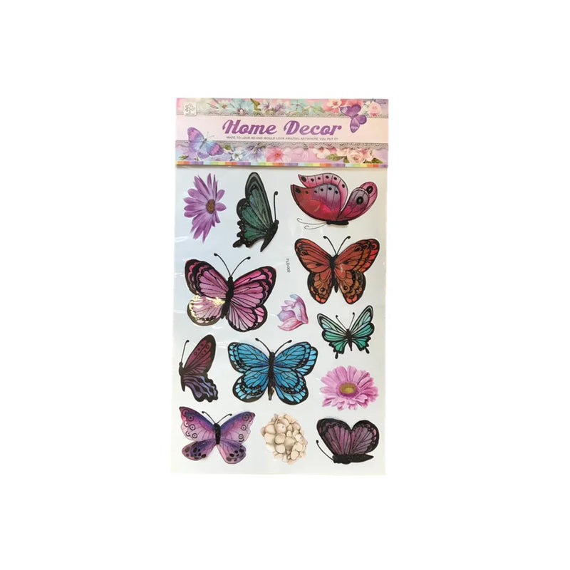 Room Decor 3D Effect Wall Stickers Butterfly Design Assorted Designs And Colours