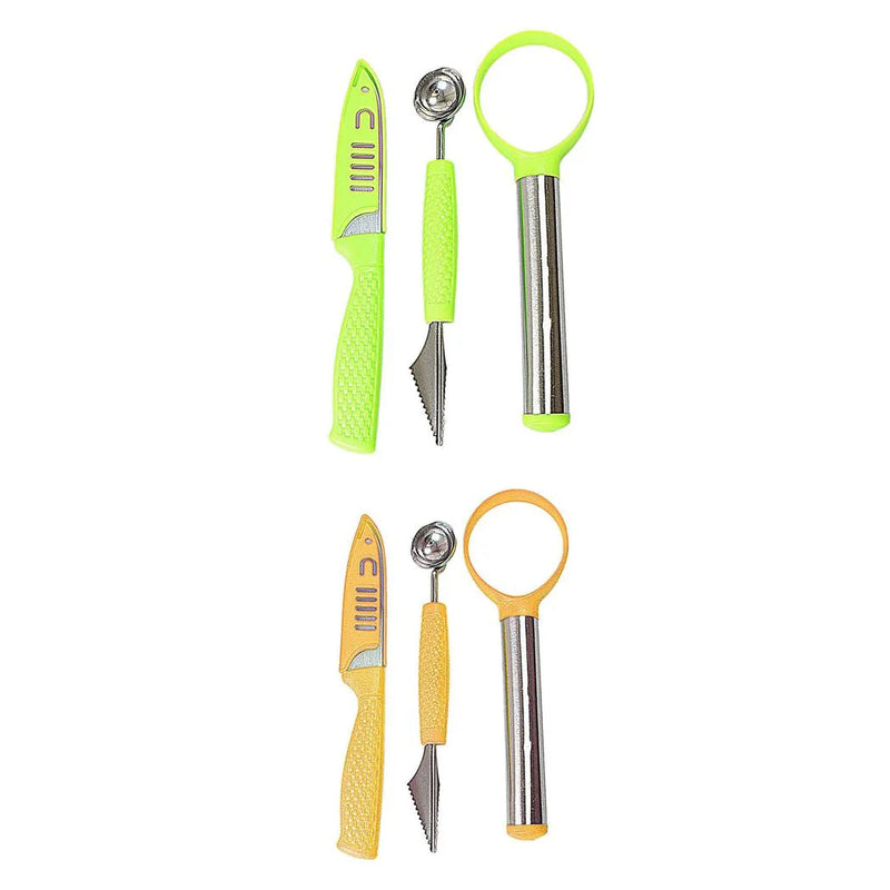Kitchen Fruit Watermelon Melon Ball Prep Set Of 3 Assorted Colours