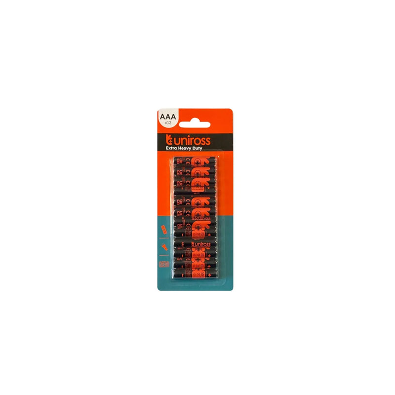 Uniross Aaa Batteries 1.5V R03 Pack Of 12 (Large Letter Rate)