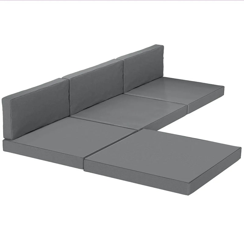 Outsunny 7-Piece Patio Furniture Cushions, Outdoor Loveseat Cushion with Removable Covers for Rattan Furniture, 60x60 cm, Dark Grey