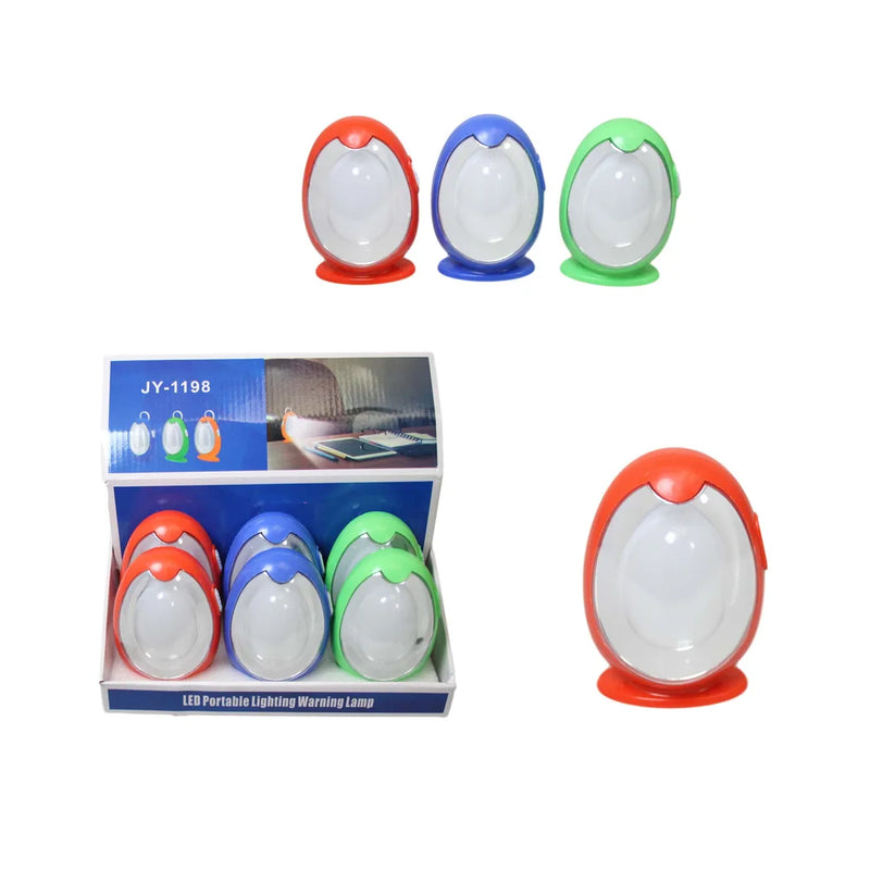 Plastic Led Portable Egg Shaped Round Lamp Assorted Colours
