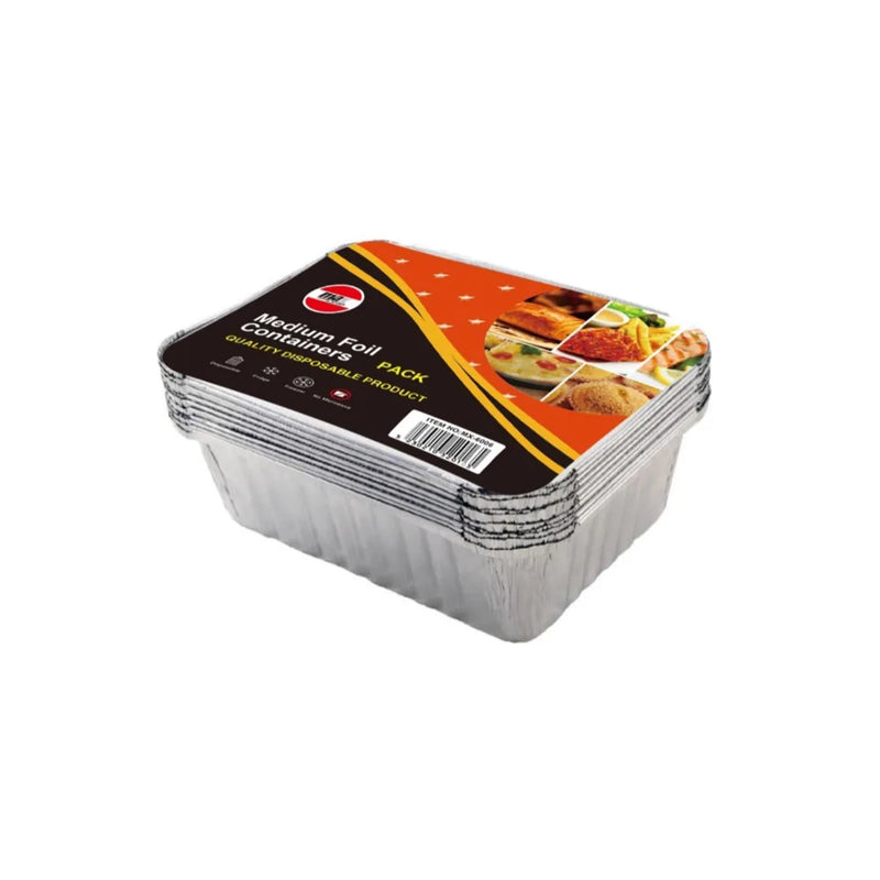 Disposable Aluminium Foil Food Containers Medium Pack Of 8