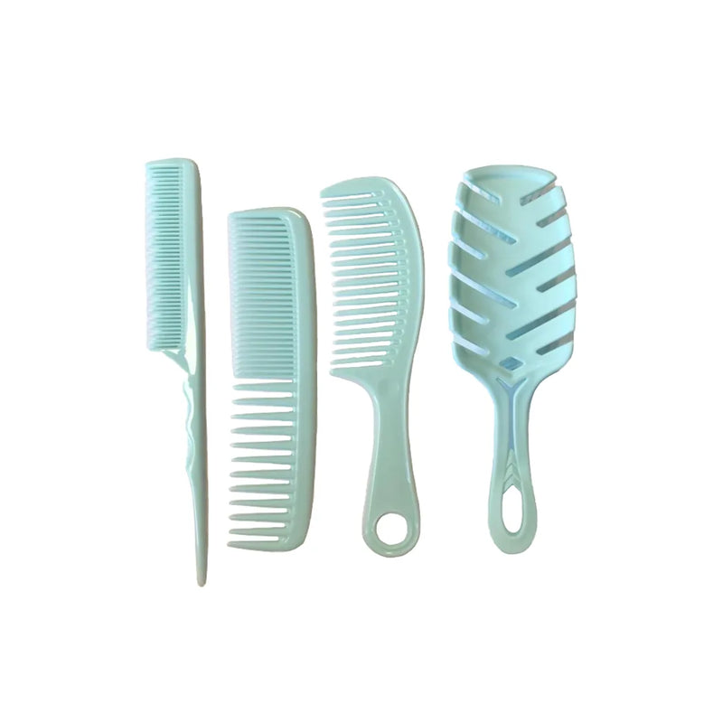 Plastic Hair Brush Comb Set Set Of 4 Assorted Colours
