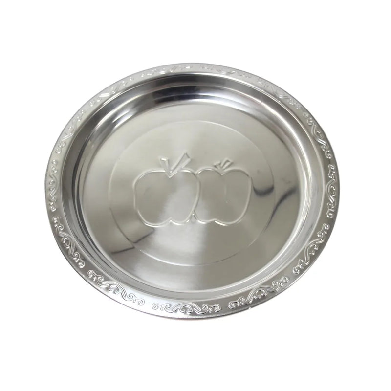 Steel Serving Food Dish Platter Plate Apple Design