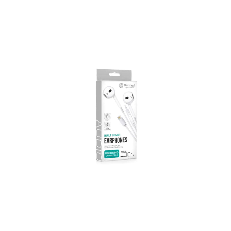 Konnect Wired Earphones With Built In Mic Iphone Lightning Connector