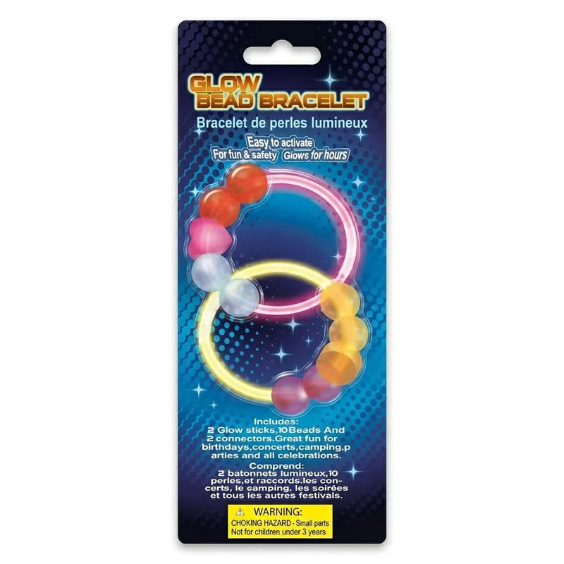 Glow In The Dark Bead Bracelet Neon Assorted Colours
