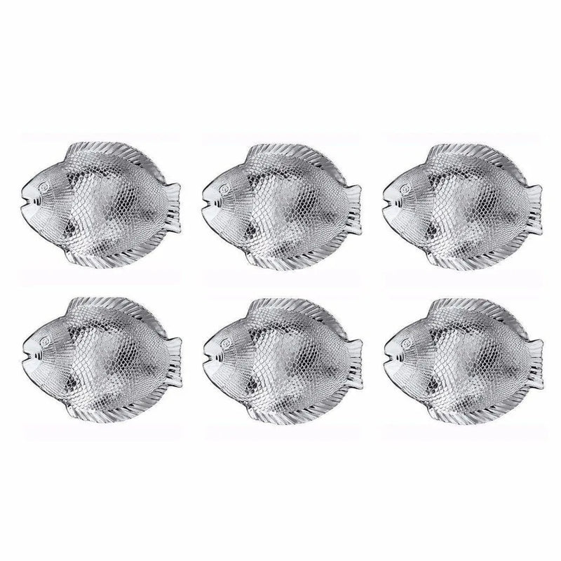 Marine Clear Glass Fish Style Shaped Fancy Small Service Plate