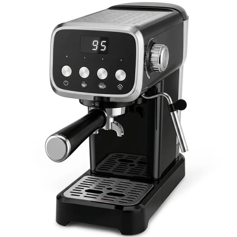 HOMCOM Espresso Machine, 20-Bar Cappuccino Coffee Maker with Frother Wand, 1.2 L Water Tank, Black
