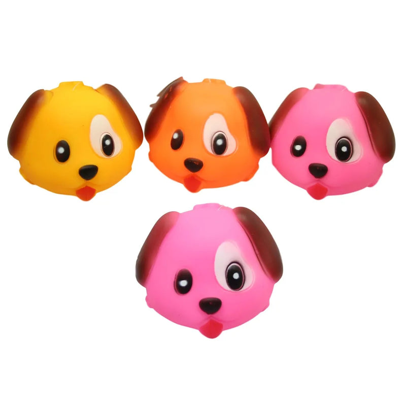 Pet Dog Toy Squeaky Dog Head Ball Assorted Colours
