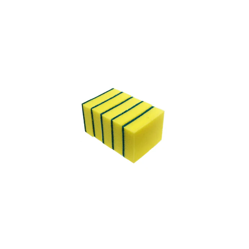 Accord Yellow Double Sided Kitchen Washing Up Sponge Scourer Pack Of 5